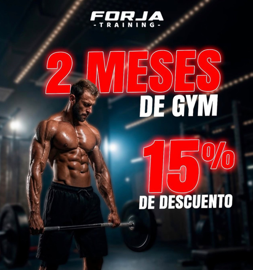 2 meses de gym con 15% de descuento